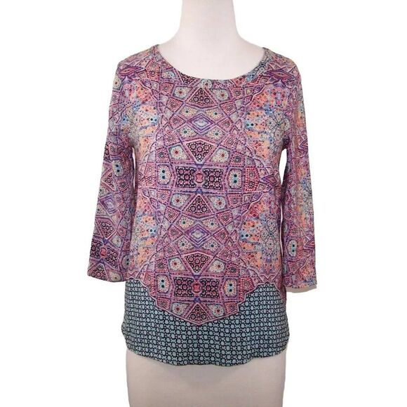 Anthropologie Maeve Shirt Top Silk Size 2 Back Button Up Lightweight Blouse - Picture 1 of 9